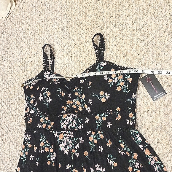 Moody Musings High-Low Boho Dress Dark Florals Plus Size Stretch Soft Homecoming - Picture 8 of 15